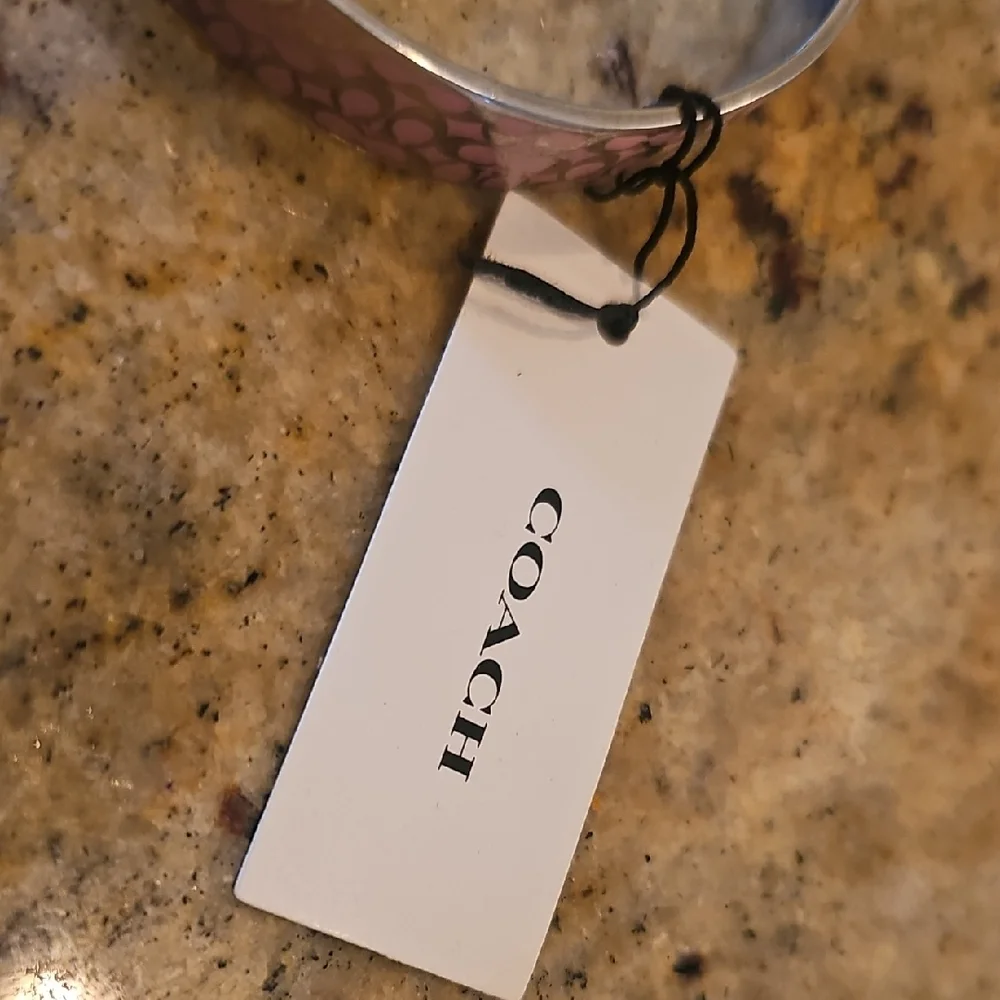 Coach Pink and Silver Textured Bracelet - Picture 2 of 5